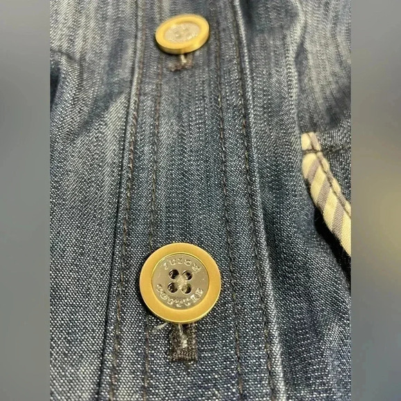 Juicy Couture Roll Up Cuffs Y2K Cropped  Jean Jacket Size Small - Picture 11 of 13